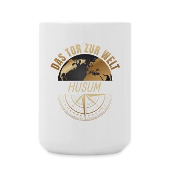 Das Tor zur Welt - Husum - Große Tasse 440 ml - Weiß - Vorne