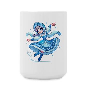 Snegurochka, Ded Moroz, Russian Santa Claus - Large Mug 440 ml - white - Front