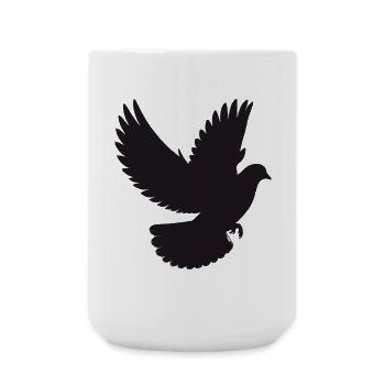 Peaceful Dove in Flight – Silhouette Style - Large Mug 440 ml - white - Front