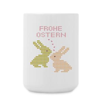 Frohe Ostern - Große Tasse 440 ml - Weiß - Vorne