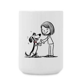 Who plays with the dog! - Large Mug 440 ml - white - Front