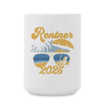 Beach Rentner 2025 Rente Frührentner Pension - Große Tasse 440 ml - Weiß - Vorne