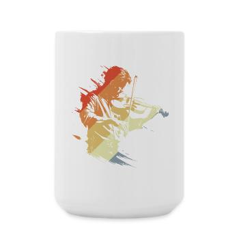 Violoniste Look Rétro - Grande tasse 440 ml - blanc - Devant