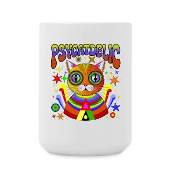 PSYCATDELIC - Large Mug 440 ml - white - Front