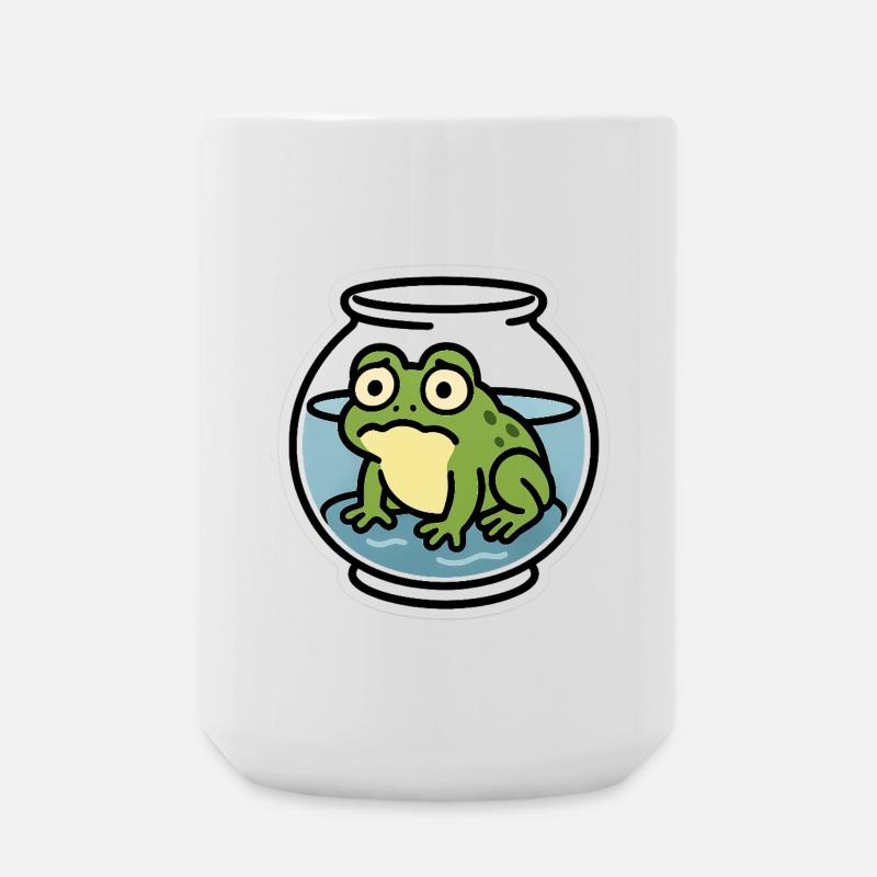 Grenouille dans un bol - Grande tasse 440 ml - blanc