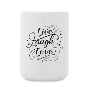 Vivre, rire, aimer - Grande tasse 440 ml - blanc - Devant