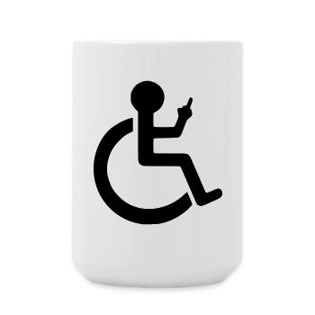 Wheelchair user with a clear opinion # - Large Mug 440 ml - white - Front