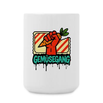 Vegetable aisle hand sign design - Large Mug 440 ml - white - Front