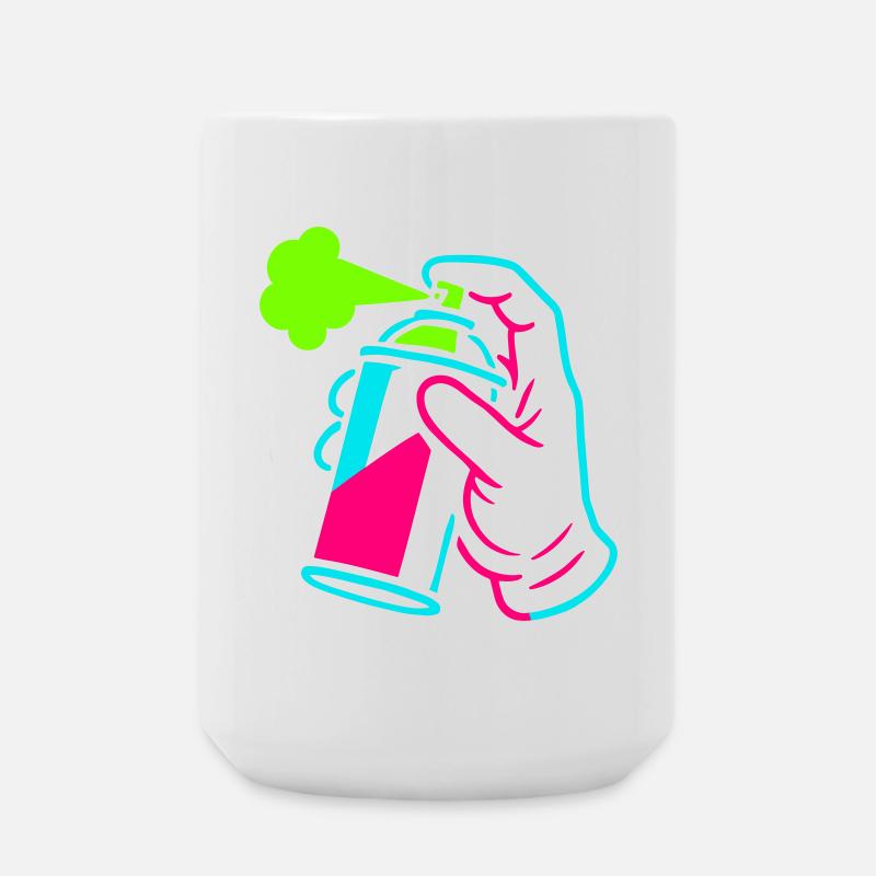 Graffiti tin in pop art style - Large Mug 440 ml - white