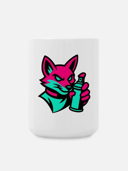 Graffiti Fox - Large Mug 440 ml - white