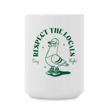 Vogel Sneaker Mascot with Cap - Large Mug 440 ml - white - Front