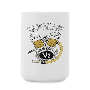 Biker V2 Bier Motorrad Zapfanlage Ausfahrt - Große Tasse 440 ml - Weiß - Vorne