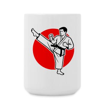 Karate Mae-Geri - Große Tasse 440 ml - Weiß - Vorne