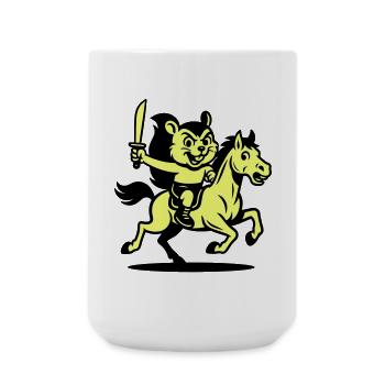 Cute Hero on Horse - Large Mug 440 ml - white - Front