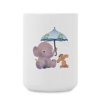 Maus und Elefant - Große Tasse 440 ml - Weiß - Vorne