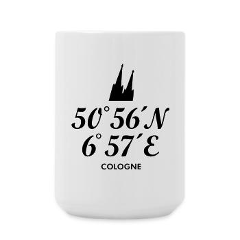 Köln Kölner Dom Koordinaten Cologne - Große Tasse 440 ml - Weiß - Vorne