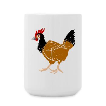 Henne - Große Tasse 440 ml - Weiß - Vorne