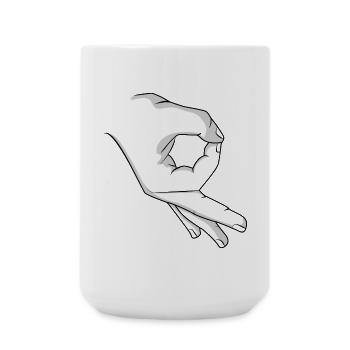 troll hand - Large Mug 440 ml - white - Front