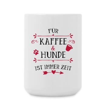 Herzpfote Kaffee Rahmen - Große Tasse 440 ml - Weiß - Vorne