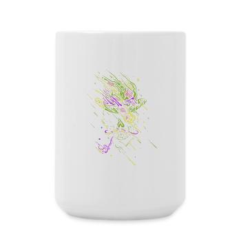 Glowing graffiti neon skull - Large Mug 440 ml - white - Front
