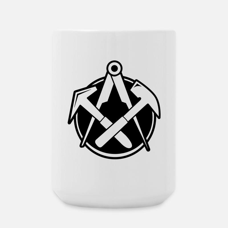 Dachdecker Logo, Zunftlogo - Große Tasse 440 ml - Weiß