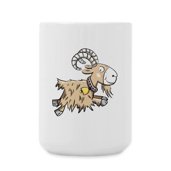Sprunghafte Ziege I Widder I Ziegenbock Geschenk - Große Tasse 440 ml - Weiß - Vorne
