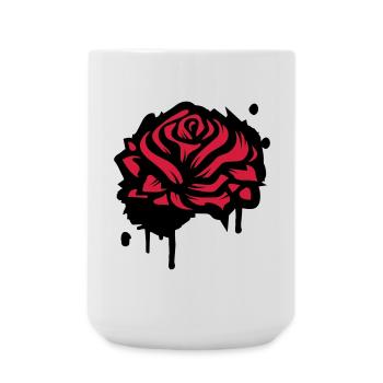 Abstrakte Rote Rose Minimalistische Floral Grafik - Große Tasse 440 ml - Weiß - Vorne