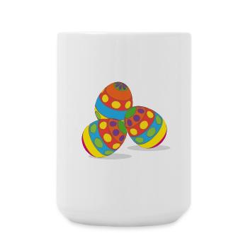 Oeufs de pâques, pâques, joyeuses pâques, heureux est - Grande tasse 440 ml - blanc - Devant