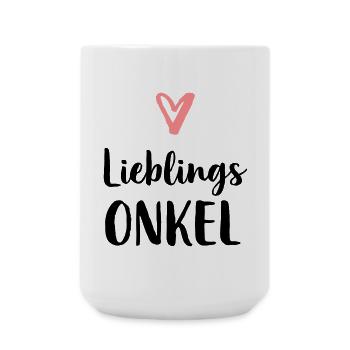 Lieblings Onkel Herz Geschenk Geburtstag - Große Tasse 440 ml - Weiß - Vorne
