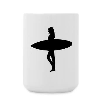 Surfer Girl - Large Mug 440 ml - white - Front