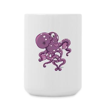 Verliebter Oktopus - Große Tasse 440 ml - Weiß - Vorne