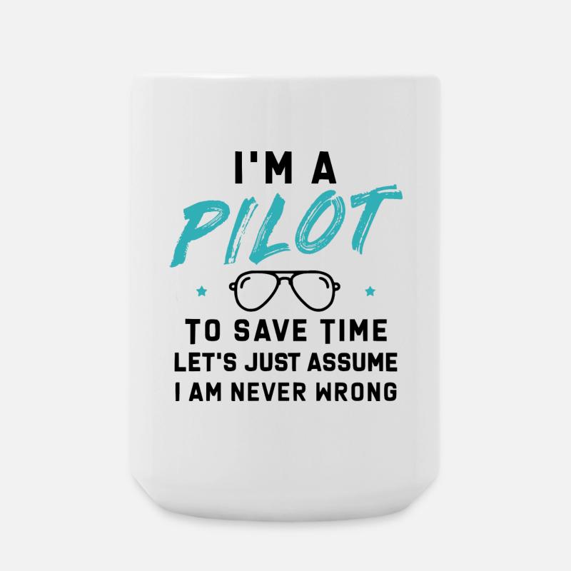 I am a Pilot - Large Mug 440 ml - white
