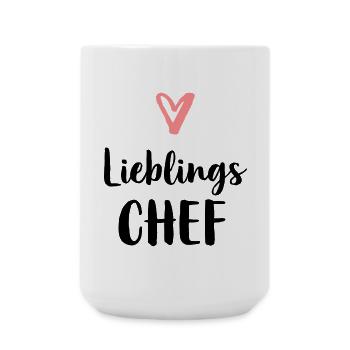 Lieblings Chef Herz Geschenk - Große Tasse 440 ml - Weiß - Vorne