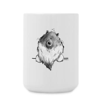 Funny Wolfsspitz I Comic Dog Gift - Large Mug 440 ml - white - Front