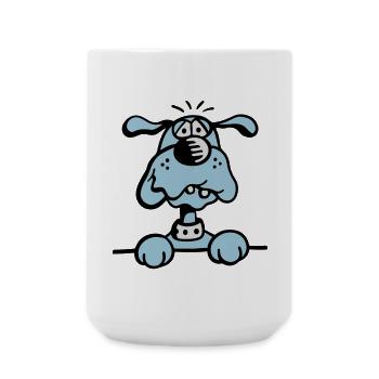 Knuffiges Hündchen - Große Tasse 440 ml - Weiß - Vorne