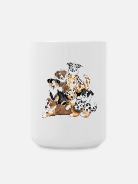 Australian Shepherd dog heap I Aussie dogs - Large Mug 440 ml - white
