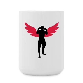 Kickboxen / Kickboxing / Kickboxer / Kick Boxing - Große Tasse 440 ml - Weiß - Vorne