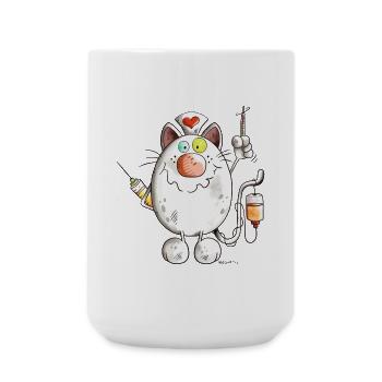 Nurse Cat With Heart - Cartoon - Gift - Nurses - Large Mug 440 ml - white - Front