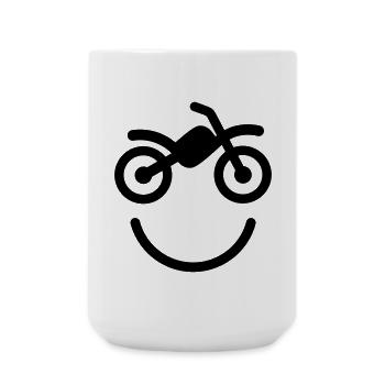 Happy off the road motocross smiley - motorcycle - Grande tasse 440 ml - blanc - Devant