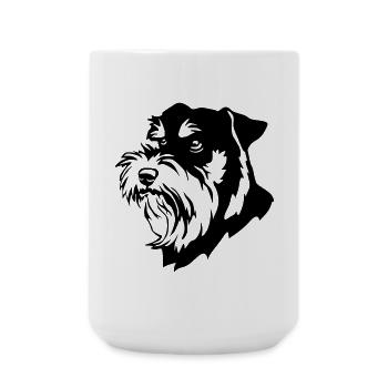 Schnauzer Kopf - Große Tasse 440 ml - Weiß - Vorne