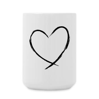 coeur amour symbole cadeau anniversaire amitié - Grande tasse 440 ml - blanc - Devant