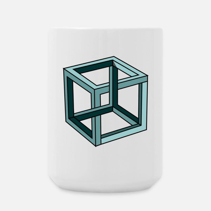 Escher Impossible Cube - Large Mug 440 ml - white
