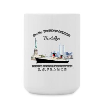 PAQUEBOT FRANCE Louis RUNEMBERG © Adagp - Grande tasse 440 ml - blanc - Devant