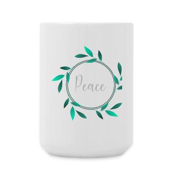 PEACE. PEACE. - FRIEDEN. FREIHEIT. - GLEICH. BRUDERSCHAFT. GLÜCK - Große Tasse 440 ml - Weiß - Vorne