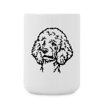 Pudel Kopf - Große Tasse 440 ml - Weiß - Vorne
