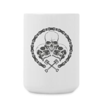 Dark Skull and Crossed Keys Design - Large Mug 440 ml - white - Front