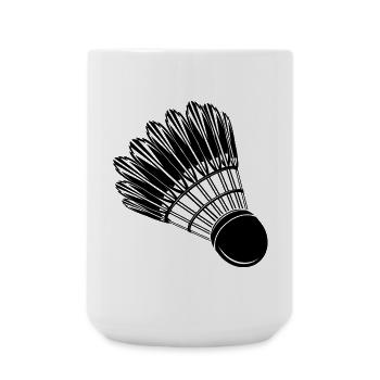 Badminton Badminton Badminton Drawing - Large Mug 440 ml - white - Front