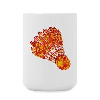 Badminton Badminton Fire Drawing - Large Mug 440 ml - white - Front