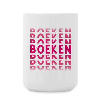 Bücher im rosa Farbverlauf - Große Tasse 440 ml - Weiß - Vorne