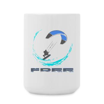 Kitesurfing - Large Mug 440 ml - white - Front